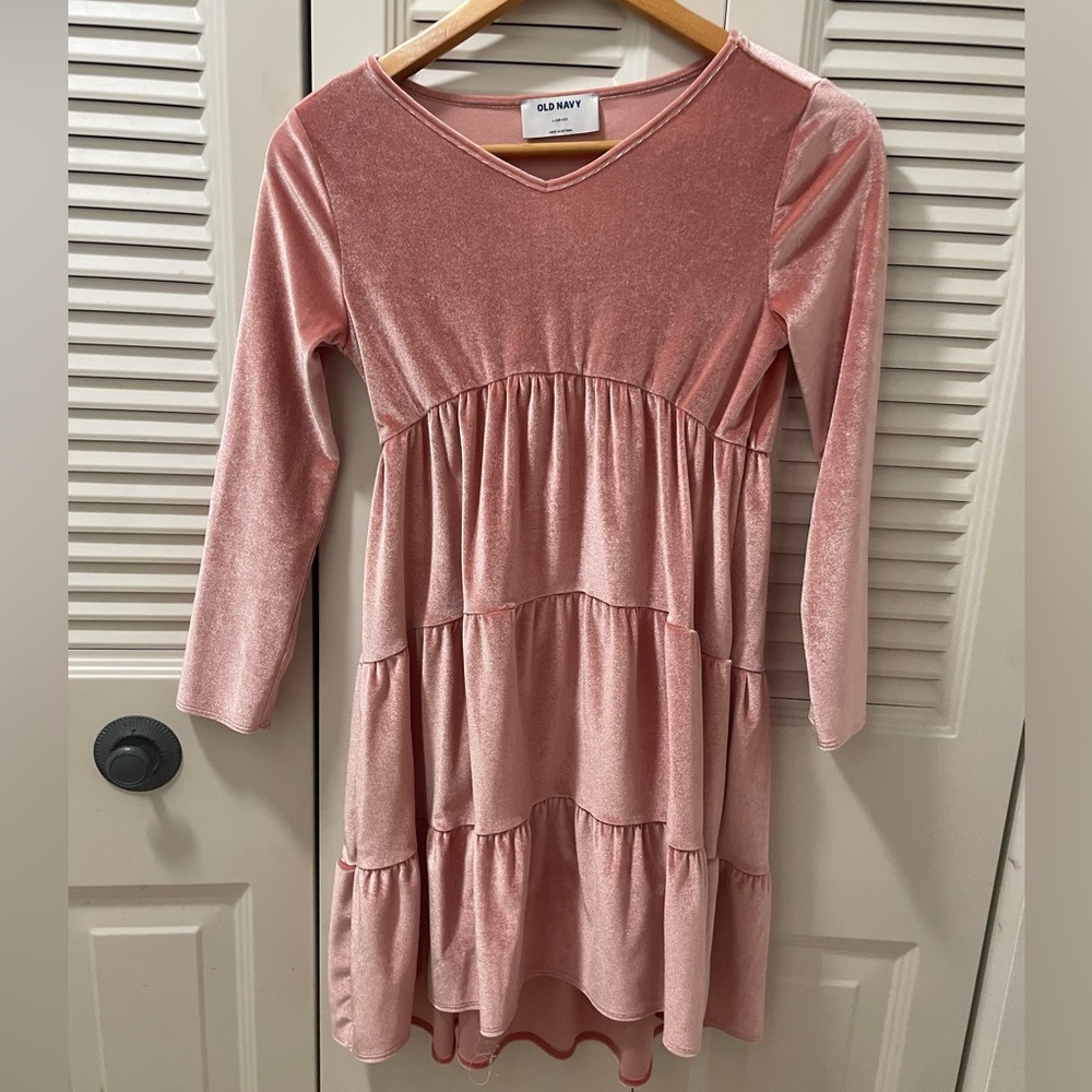 Pink Velvet frilly dress kids girls